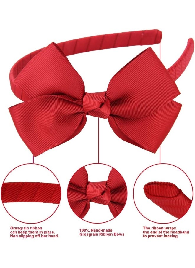 7Rainbows Fashion Cute Red Bow Headband for Girls Toddlers  - Image 3