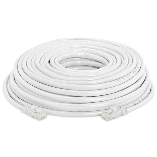 Cmple - Cat5e Ethernet Cable 50 ft, 350 MHz UTP Cat 5e Ethernet Patch Cord, 1Gbps Network LAN Cables, RJ45 Connectors, Compatible with Laptop, Modem, Router - Whte - Image 2