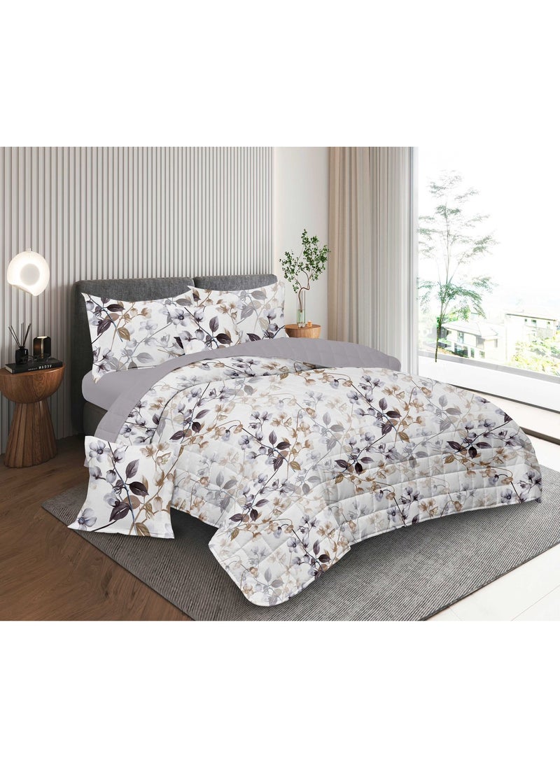 Red Rose A practical summer double bed sheet with a printed design to suit your room's decor, made of microfiber, measuring 230*250cm.  - Image 1