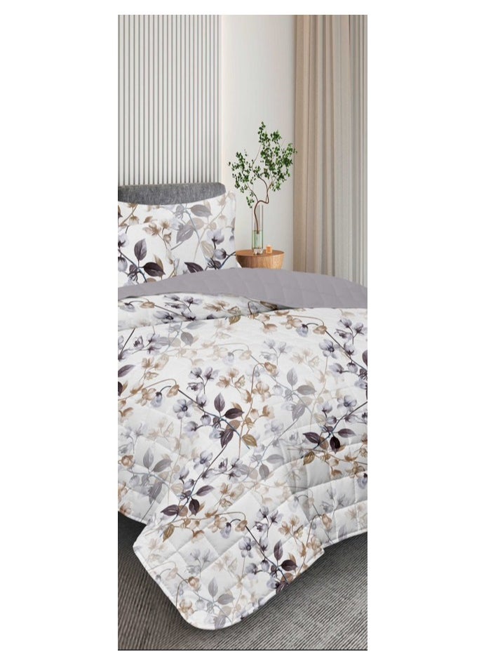 Red Rose A practical summer double bed sheet with a printed design to suit your room's decor, made of microfiber, measuring 230*250cm.  - Image 3