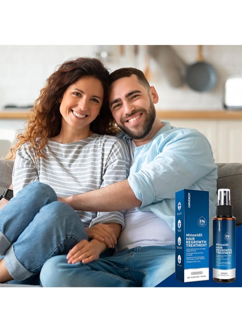 CARVENCHY - Hair Growth Serum 5% Minoxidil for Men and Women,Hair Regrowth Treatment for Stronger Thicker Longer Hair - With Biotin - Help to Stop Thinning and Loss Hair 3.38fl.oz/100ml - Image 1