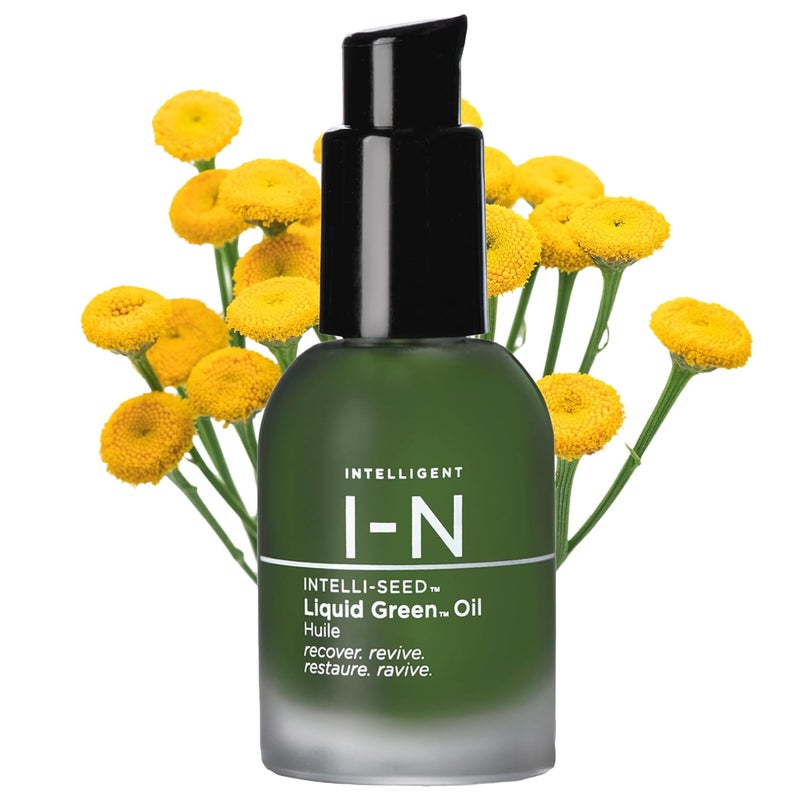 Intelligent Nutrients Liquid Green Oil Facial Moisturizing Oil for Radiant Skin Organic Lightweight Hydrating Treatment Vegan 1 Oz