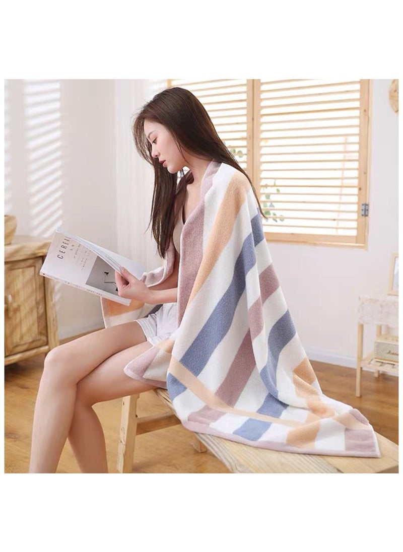 Generic Bath Towel Beach Towel Large Thick Cotton Bath Sheets  Swimming Pool Towels Absorbent 35x71 inch（90x180 cm） (Purple)  - Image 2