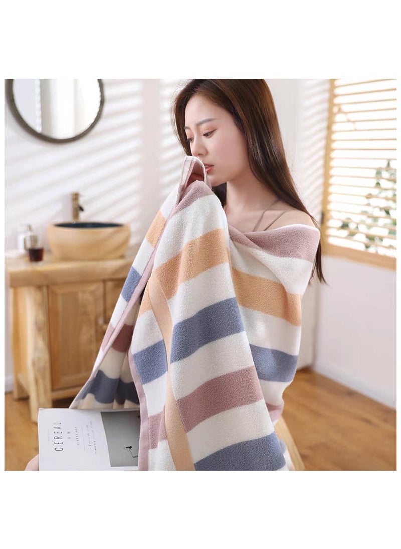 Generic Bath Towel Beach Towel Large Thick Cotton Bath Sheets  Swimming Pool Towels Absorbent 35x71 inch（90x180 cm） (Purple)  - Image 4