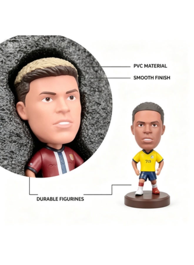 Football Superstar Figurine Gift Set, 5 Q-Version PVC Player Figures with Mini Soccer Ball and Trophies - Image 4