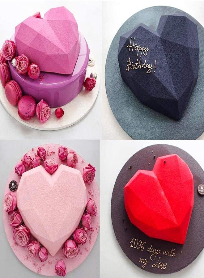 Kayru Pinata 3D Diamond Heart Shape Chocolate/Cake Mold with Hammer, Pinata Cake Mould, Chocolate Shaping Tool, Flexible Silicone Mold - Image 2