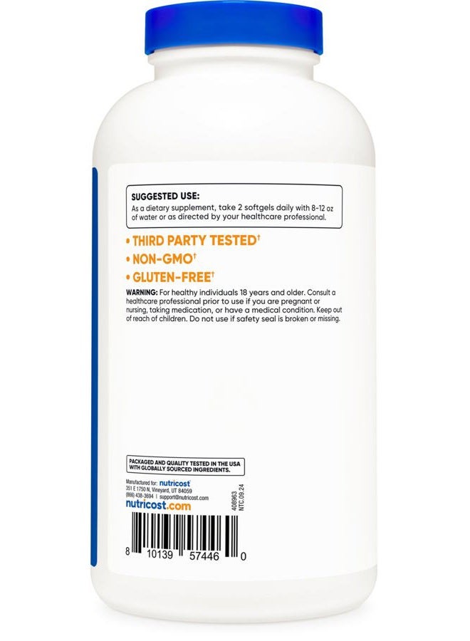 Nutricost بيتا سيتوستيرول 240 كبسولة لينة، 500 ملغ - خالي من الكائنات المعدلة وراثيًا، خالي من الغلوتين، مكمل غذائي، 120 حصة - Image 4