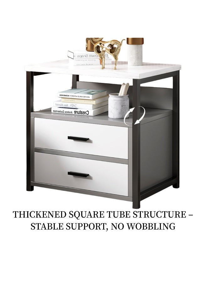 GoldenLike NightStand, Bedside Tables with Storage Shelf and Drawer, Modern End Table Side Table, Bedroom Storage Cabinet, Wood Night Stand Sofa Side Table for Living Room Bedroom(40*34*50CM) - Image 4