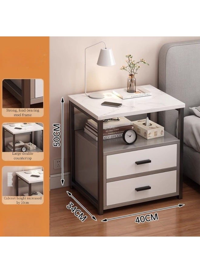 GoldenLike NightStand, Bedside Tables with Storage Shelf and Drawer, Modern End Table Side Table, Bedroom Storage Cabinet, Wood Night Stand Sofa Side Table for Living Room Bedroom(40*34*50CM) - Image 5