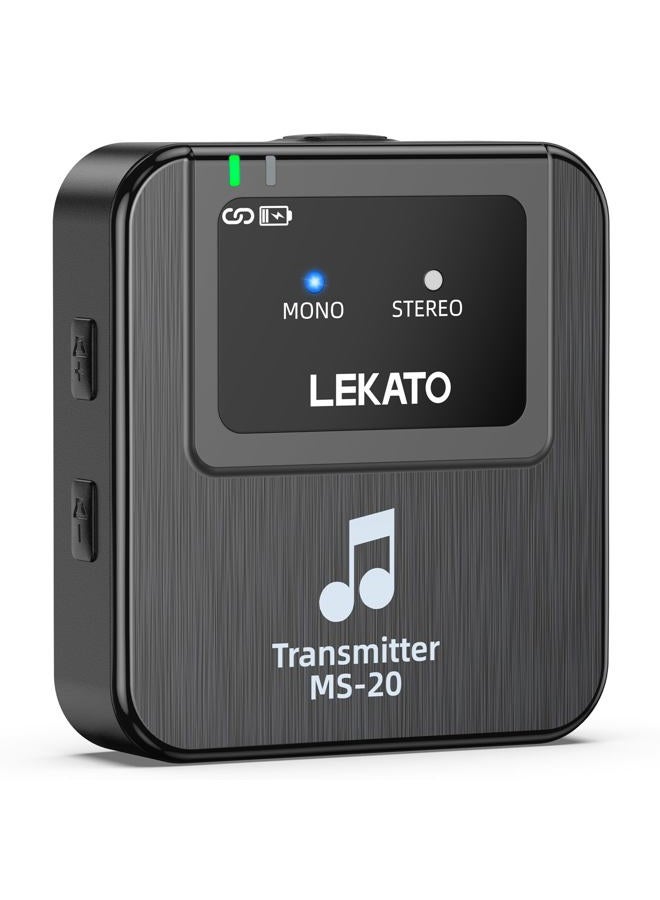 LEKATO سماعة أذن لاسلكية MS-20 للشحن، مع 1 مرسل، نظام IEM بتردد 2.4G، اقتران تلقائي، دعم OTG، من واحد إلى أكثر، مراقبة داخل الأذن للاستوديو، الحفلات، المغنيين، الفرق (1 مرسل) - Image 1