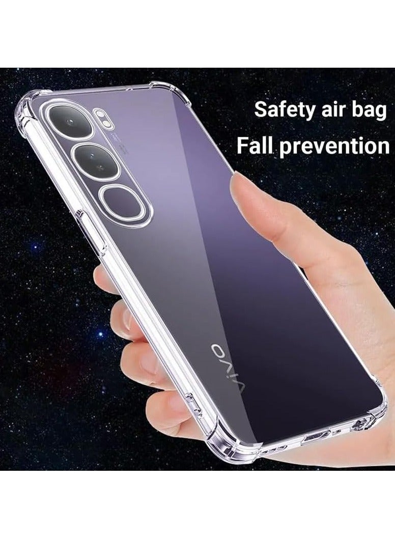 جراب لهاتف Vivo V40 lite، غطاء ممتص للصدمات كريستال نحيف للغاية مضاد للخدش، جراب هاتف شفاف مرن ناعم من مادة TPU المضادة للسقوط ومقوى للصدمات لهاتف Vivo V40 lite شفاف - Image 4