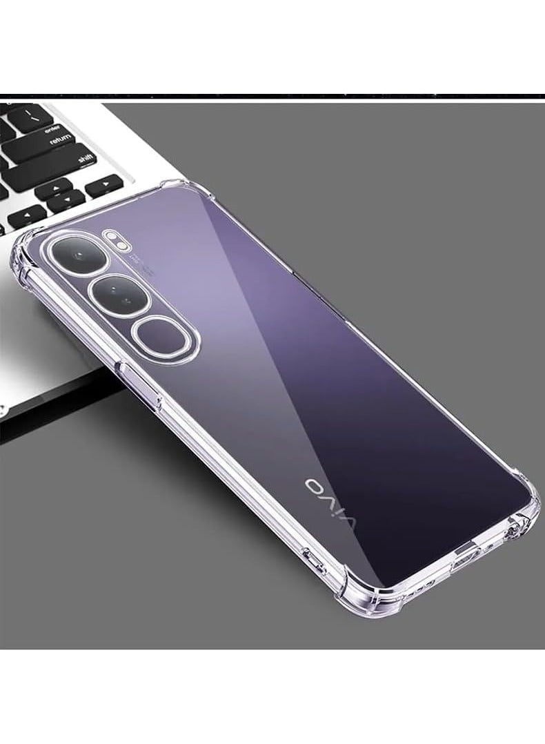 جراب لهاتف Vivo V40 lite، غطاء ممتص للصدمات كريستال نحيف للغاية مضاد للخدش، جراب هاتف شفاف مرن ناعم من مادة TPU المضادة للسقوط ومقوى للصدمات لهاتف Vivo V40 lite شفاف - Image 2