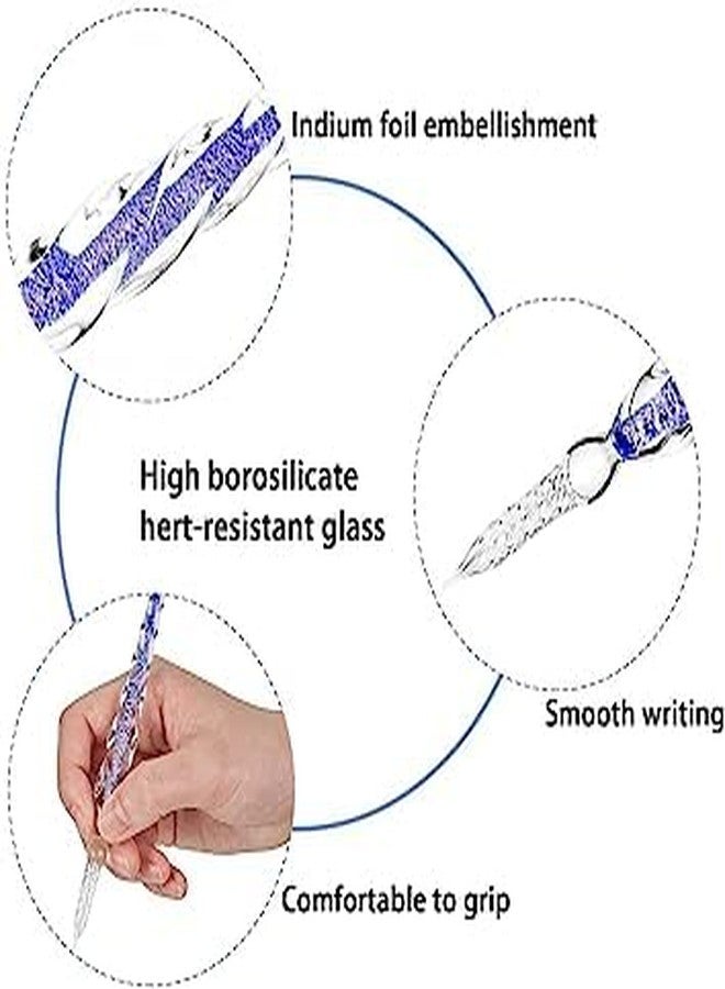 kreni Stunning Writing Crystal Glass Dip Pen Set - Art, Writing, Signatures, Calligraphy - Includes Glass Dip Pen, Ink Set, Holder, and Container (Random Colour) - Image 3