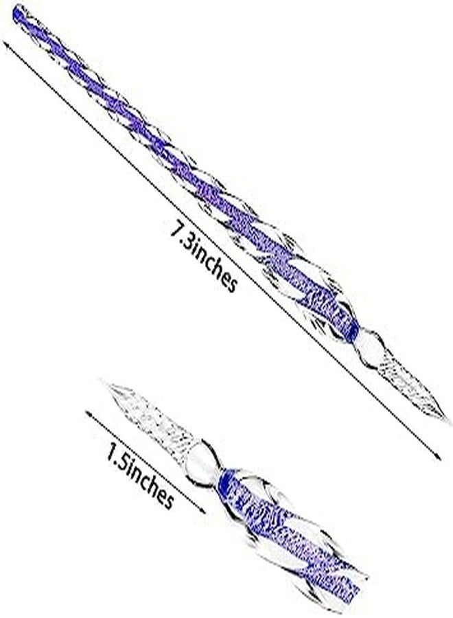 kreni Stunning Writing Crystal Glass Dip Pen Set - Art, Writing, Signatures, Calligraphy - Includes Glass Dip Pen, Ink Set, Holder, and Container (Random Colour) - Image 2