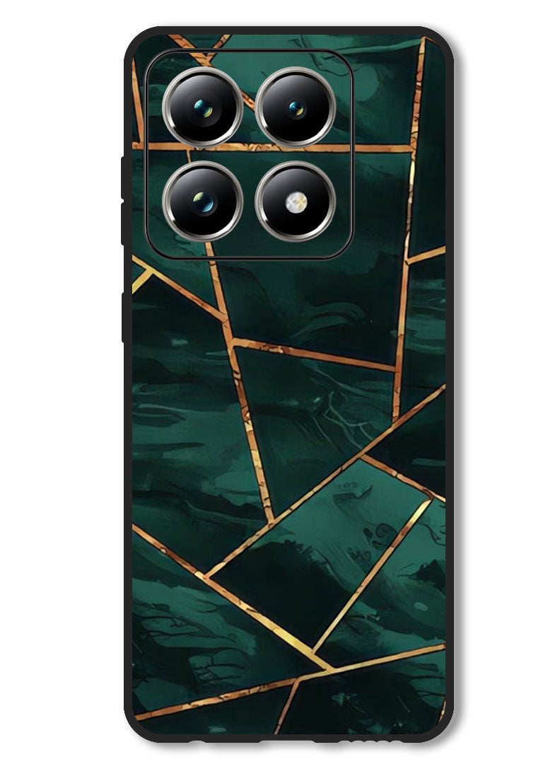 Theodor Case Compatible with Xiaomi 14T Protection Shockproof Bumper Cover Green Pattern - Image 1