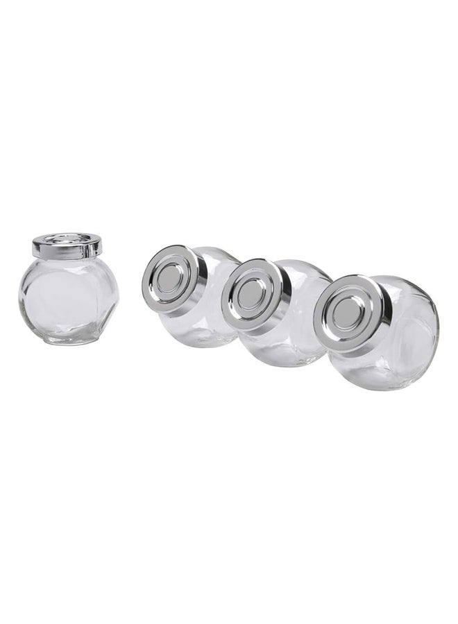 Ikea 4 Pcs Spice Jar  Glass  Aluminum Clear