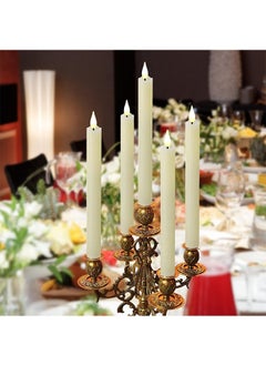 Garlo Flameless Taper Candles Flickering Battery Operated with 10-Key Remote, Real Wax LED Window Candles Fake Electric Candles 3D Wick Warm Light Pack of 6 for  Home Wedding Decor  - Image 2