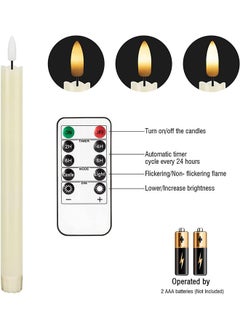 Garlo Flameless Taper Candles Flickering Battery Operated with 10-Key Remote, Real Wax LED Window Candles Fake Electric Candles 3D Wick Warm Light Pack of 6 for  Home Wedding Decor  - Image 4