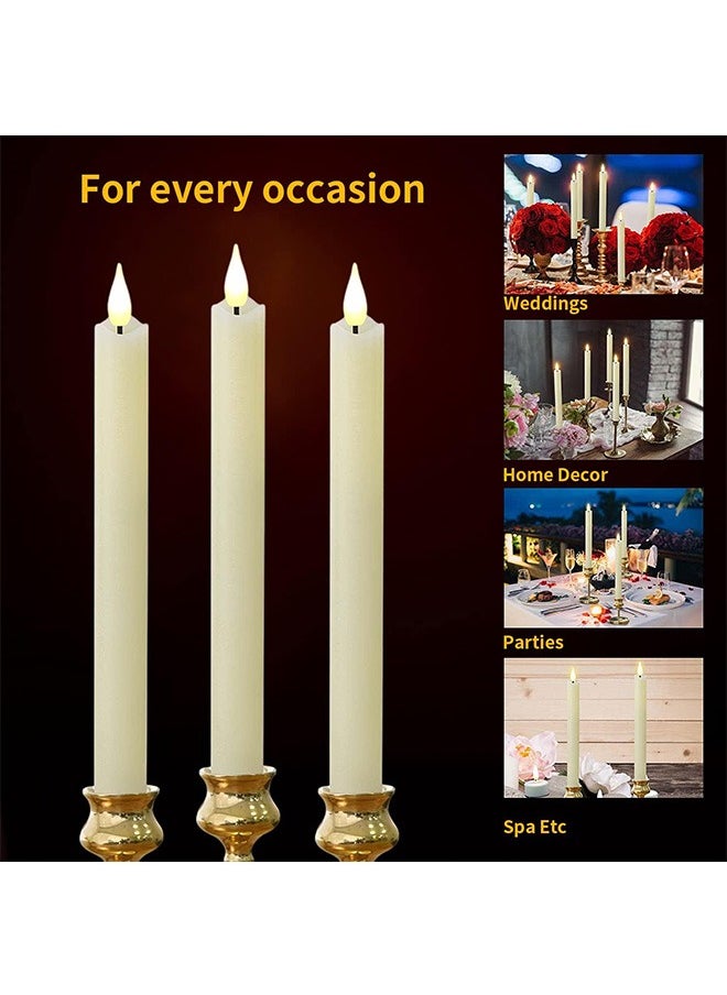 Garlo - Flameless Taper Candles Flickering Battery Operated with 10-Key Remote, Real Wax LED Window Candles Fake Electric Candles 3D Wick Warm Light Pack of 6 for  Home Wedding Decor - Image 1