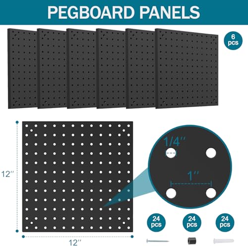 Daanxw Peg Board Kit, Includes Pegboard and Accessories,with Hooks and Bins,Peg Board Wall Organizer for Office,Ornaments Display,Crafts Organization (129, Black) - Image 2
