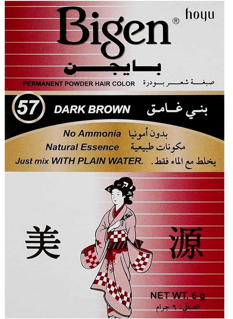 Bigen - Bigen Permanent Powder Hair Color 57 Dark Brown 6 G - Image 1