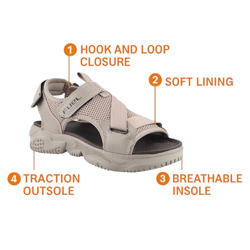 FUEL Gabbroo Comfortable & Lightweight Casual Sports Sandals for Mens with Anti-Skid & Flexible EVA Sole for Running, Walking (Mouse Brown,10UK) - Image 3