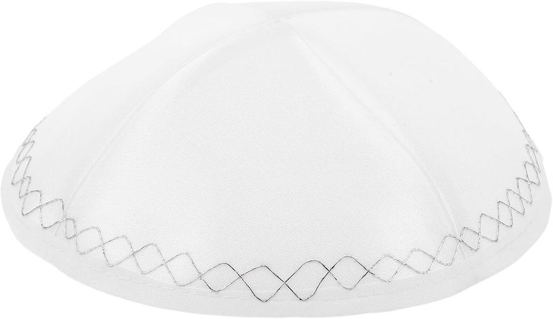 Traditional Judaica Kippah for Men: Jewish Skull Cap for Shabbat Weddings Holidays - White Prayer Hat - Religious Events - Image 1