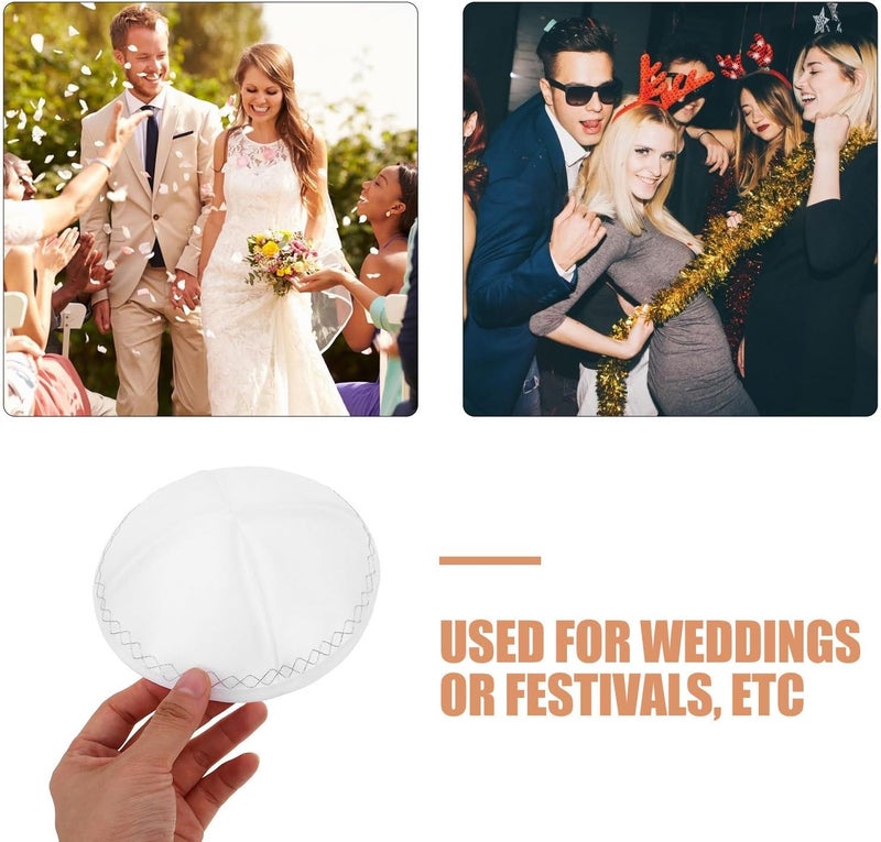 Traditional Judaica Kippah for Men: Jewish Skull Cap for Shabbat Weddings Holidays - White Prayer Hat - Religious Events - Image 4