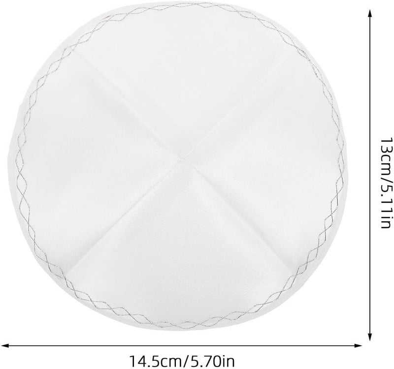 Traditional Judaica Kippah for Men: Jewish Skull Cap for Shabbat Weddings Holidays - White Prayer Hat - Religious Events - Image 2
