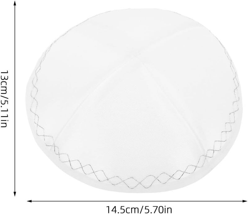 Traditional Judaica Kippah for Men: Jewish Skull Cap for Shabbat Weddings Holidays - White Prayer Hat - Religious Events - Image 5