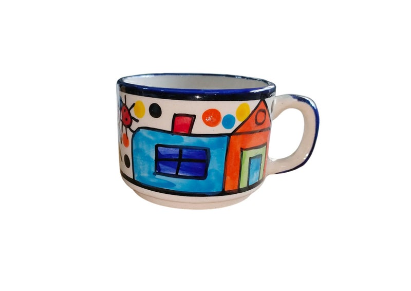 FabSeasons Ceramic Set of Teapot, Plate & 4 Coffee Cups, Proudly Handmade in India - Image 3