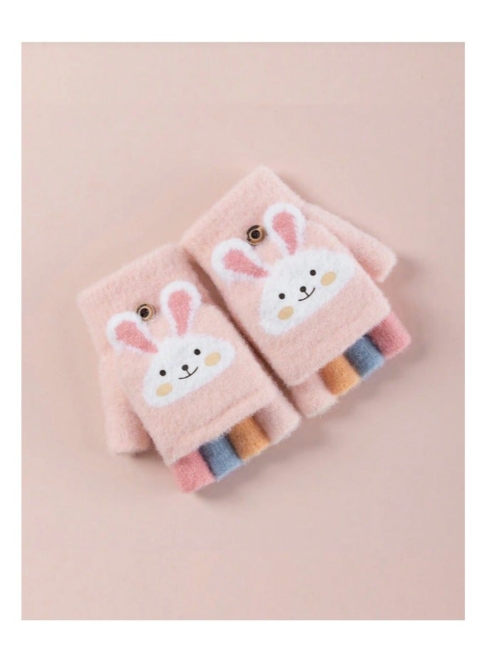 1 Pair Cartoon Soft Winter Gloves for Kids Suitable for Ages 3-12 Years - Image 1