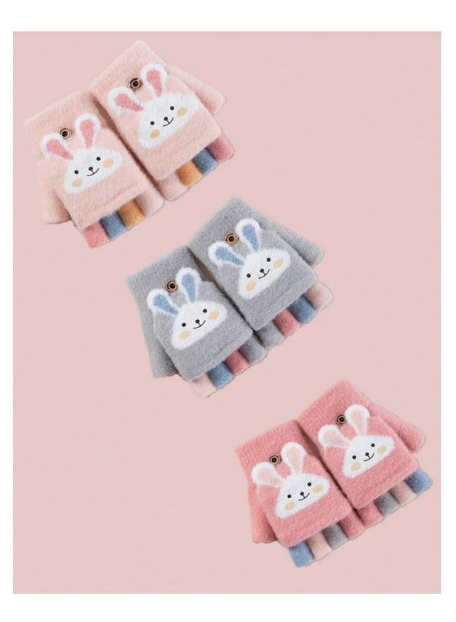 1 Pair Cartoon Soft Winter Gloves for Kids Suitable for Ages 3-12 Years - Image 3
