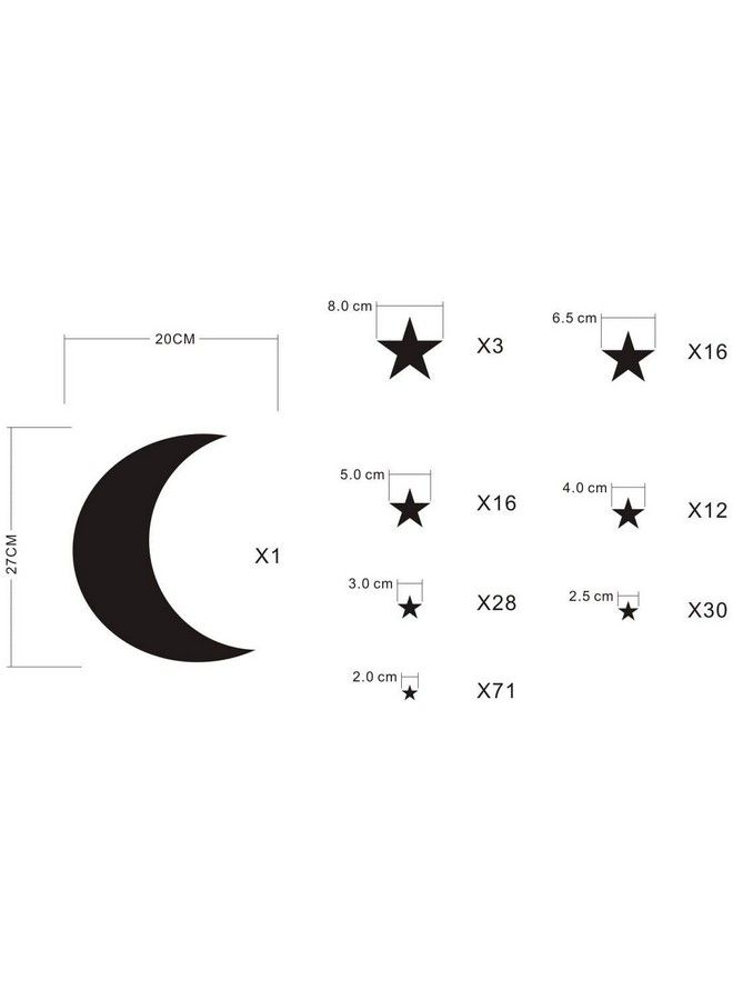 JURUOXIN Moon And Stars Wall Decal Vinyl Sticker For Kids Boy Girls Baby Room Decoration Good Night Nursery Wall Decor Home House Bedroom Design Pack Of 178Pcs (Black) - Image 4