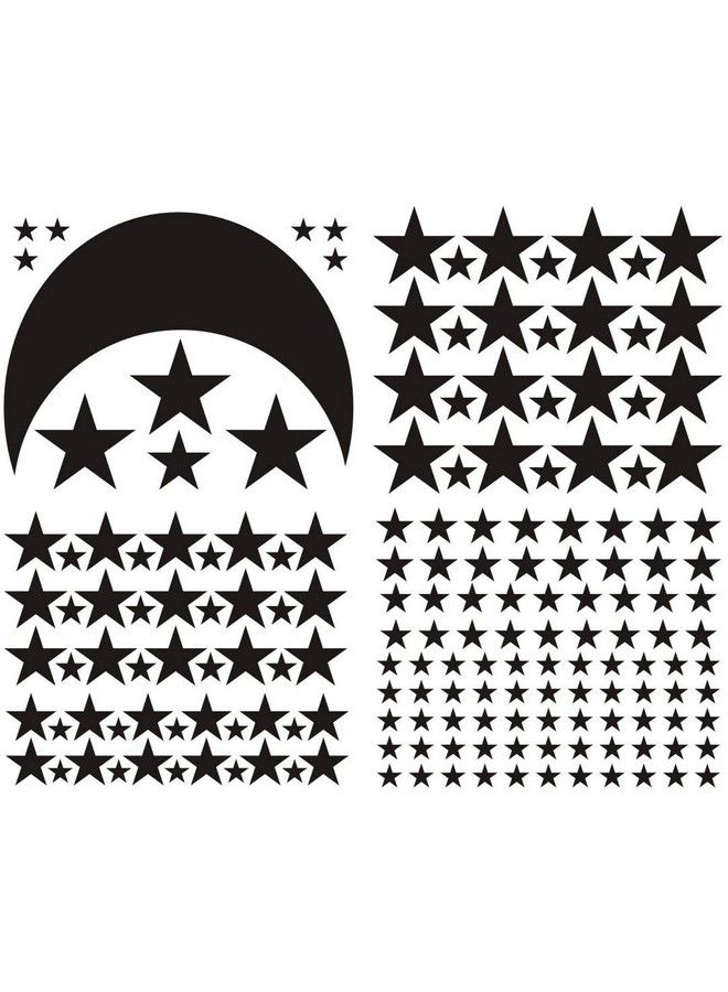 JURUOXIN Moon And Stars Wall Decal Vinyl Sticker For Kids Boy Girls Baby Room Decoration Good Night Nursery Wall Decor Home House Bedroom Design Pack Of 178Pcs (Black) - Image 5