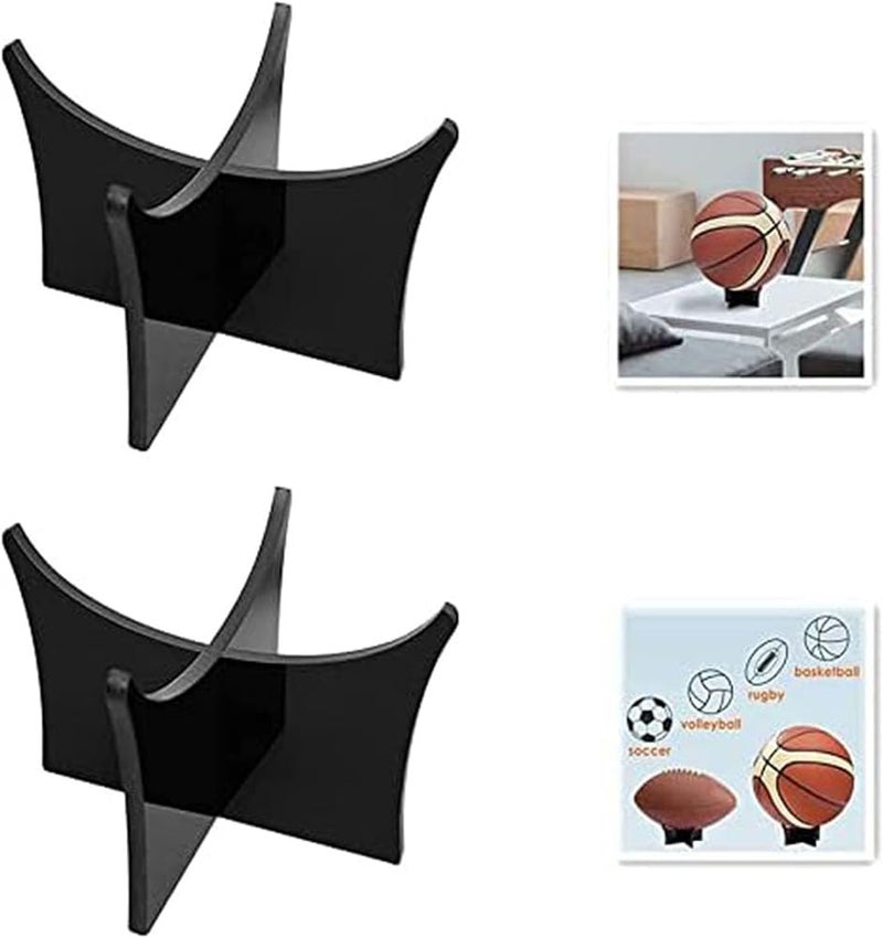 Tazweeq Acrylic Baseball Rack, Black Ball Display Stand, Football Stand Holder, Basketball Display Stand - Image 3