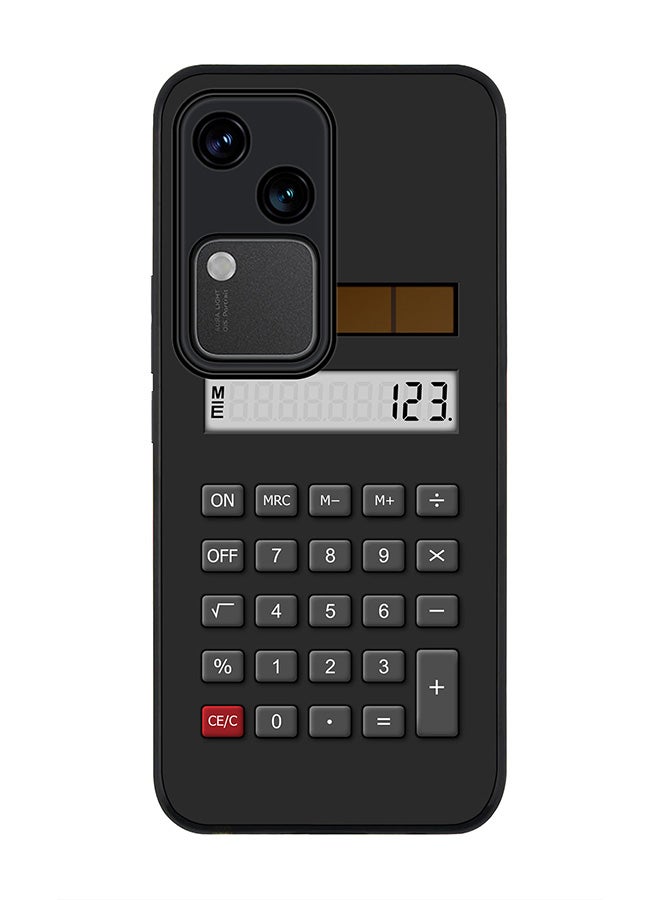 Stylizedd Rugged Black edge case for Vivo V30 5G, Slim fit Soft Case Flexible Rubber Edges Anti Drop TPU Gel Thin Cover -  Calc (Black) - Image 1