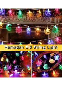 Generic Ramadan Eid String Light 16ft 30 LED Stars Moon Fairy Light Battery Operated Eid Mubarak Decorations String Light，Colorful  - Image 2