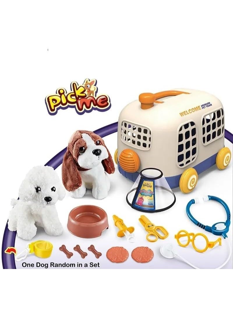 Nano Classic Pretend Play Pet Doctor Set – Kids Animal Care Toy with Carry Cage, Accessories & 1 Plush Dog – Educational Vet Role Play Kit for Children - Image 3