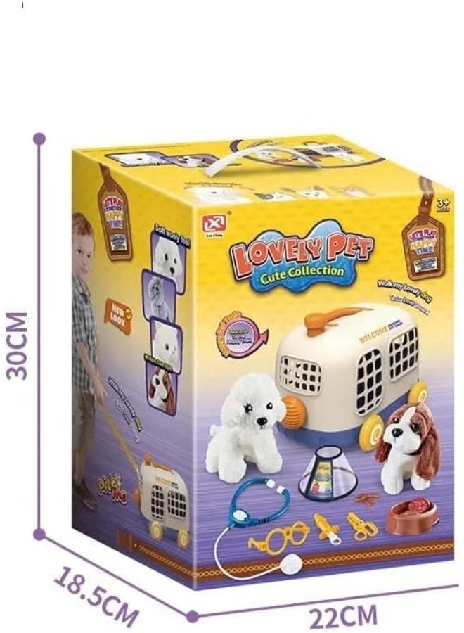 Nano Classic Pretend Play Pet Doctor Set – Kids Animal Care Toy with Carry Cage, Accessories & 1 Plush Dog – Educational Vet Role Play Kit for Children - Image 2