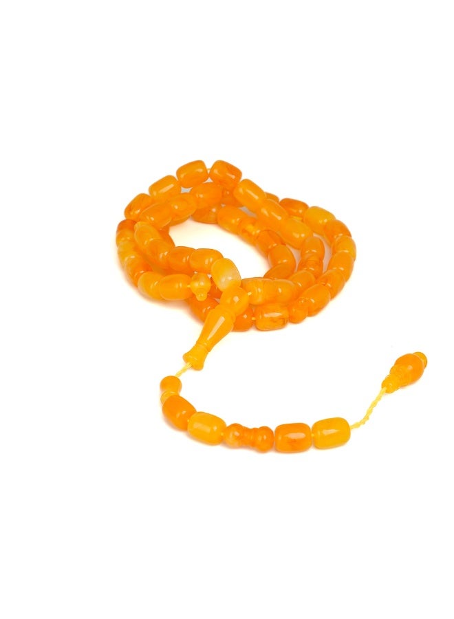 R.S Polish Amber Dust Prayer Beads, Barrel StoryPolish Amber Dust Prayer Beads, Barrel Shape, 51 Honey Marbled Beads, 51 Marbled Honey-Colored Beads - Image 2