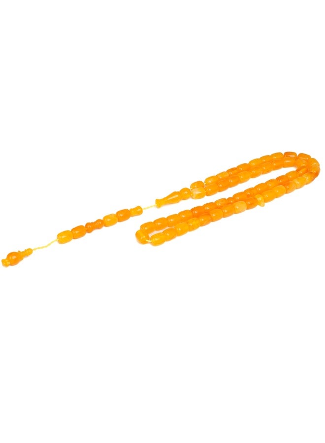 R.S Polish Amber Dust Prayer Beads, Barrel StoryPolish Amber Dust Prayer Beads, Barrel Shape, 51 Honey Marbled Beads, 51 Marbled Honey-Colored Beads - Image 1