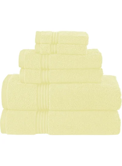 Bliss Casa 6 Pieces Towel Set - 2 Bath Towels 2 Hand Towels and 2 Washcloths 600 GSM Ring Spun Cotton Highly Absorbent Towels for Bathroom Shower Towel