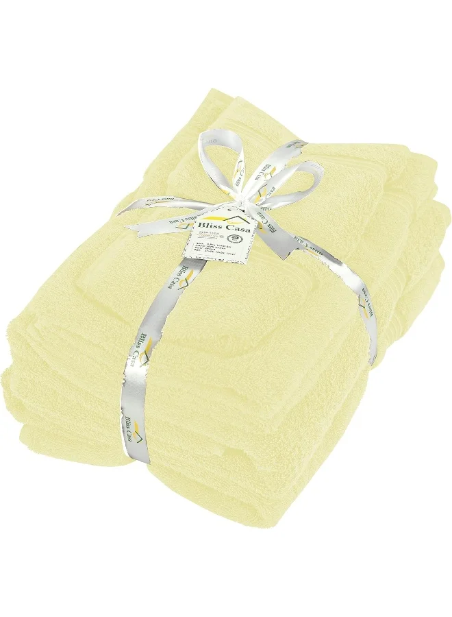 بليس كاسا طقم مناشف  قطع - قطن حلقي   عالي الامتصاص للحمام والاستحمام