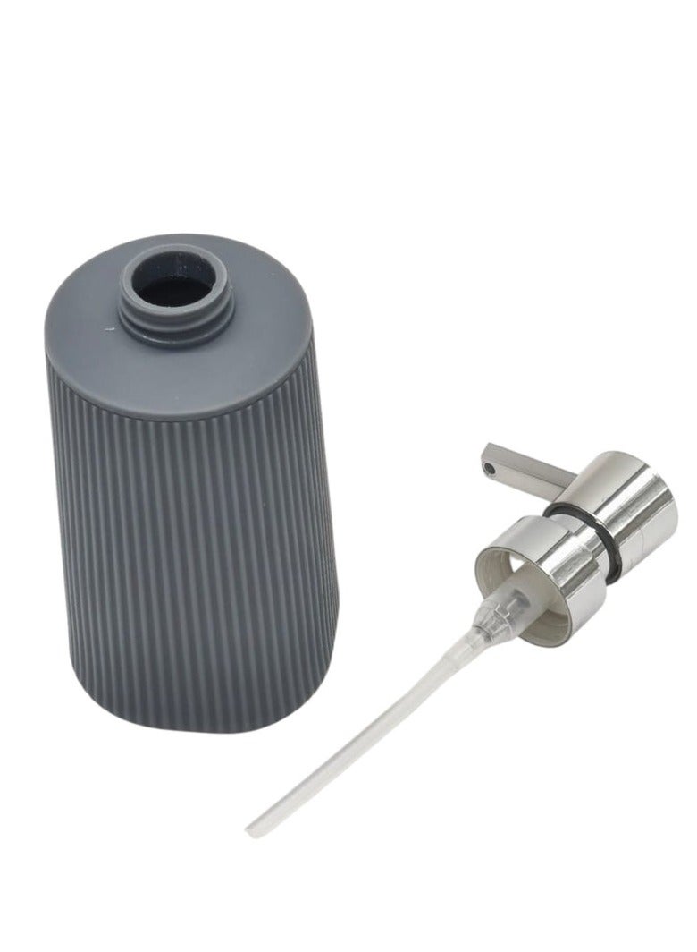 AKDC Plastic Liquid  Soap Dispenser for Bathroom & Kitchen Sink, Dish Soap Dispenser With Easy-to-Press Pump -400ML-Gray&Silver - Image 2