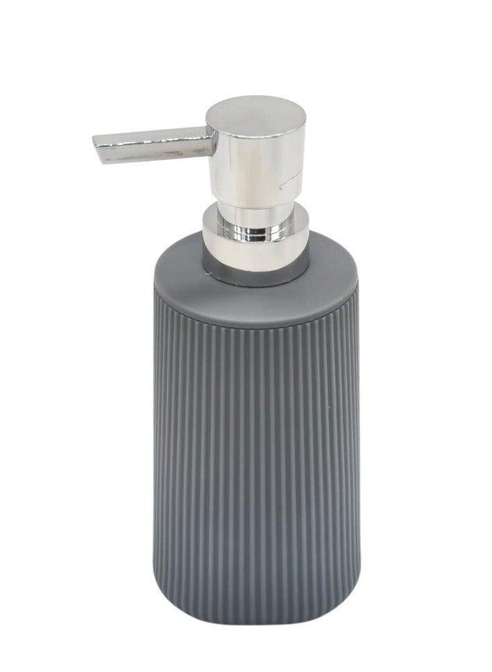 AKDC Plastic Liquid  Soap Dispenser for Bathroom & Kitchen Sink, Dish Soap Dispenser With Easy-to-Press Pump -400ML-Gray&Silver - Image 1