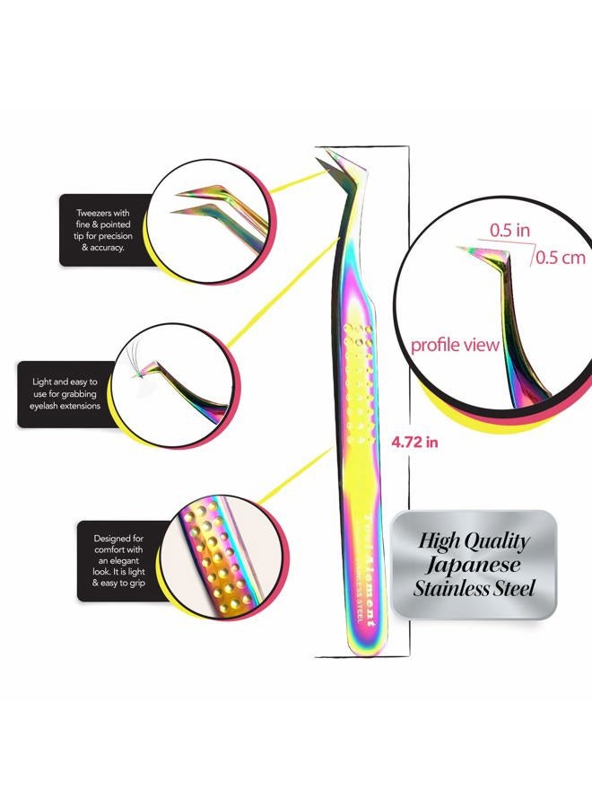 Tool Alement Japan Stainless Steel Plasma Coating 12cm Axe Tips Eyelash Tweezer R-JP11-4002 - Image 5