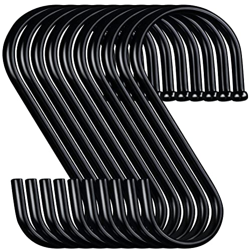 DINGEE Black Heavy Duty Metal S Shaped Hooks - 10 Pack 3.5 Inch, Hanging Hooks for Clothes, Kitchen Pot Rack, Closet, Jeans, Bags, Utility, Cups, Garden - Image 1