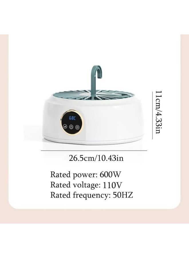 Quick drying: Mini dryer 600w110v, powerful airflow and efficient heating system, can dry clothes in a shorter time, temperature control protection, safe and reliable. Portable and convenient: This mini dryer is suitable for apartments, dormitories, RVs, or travel. It is lightweight, easy to move, foldable, and easy to store in suitcases, cabinets, and more. 8-hour free timer: This portable dryer can be timed freely for 8 hours, allowing you to choose the drying time according to your needs. It stops automatically at the designated time, making it worry free and without supervision. 68 ℃ constant temperature drying: Our dryer has an intelligent temperature control system, which can dry at a constant temperature of 68 ℃ quickly without damaging the clothes. Dry the short and thin clothes for about 30 minutes. Multi level temperature regulation: multiple temperatures for gentle drying, caring for clothes of different materials. Choose different drying times according to different materia - Image 4