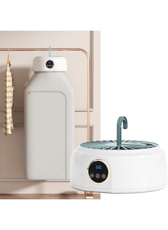 Quick drying: Mini dryer 600w110v, powerful airflow and efficient heating system, can dry clothes in a shorter time, temperature control protection, safe and reliable. Portable and convenient: This mini dryer is suitable for apartments, dormitories, RVs, or travel. It is lightweight, easy to move, foldable, and easy to store in suitcases, cabinets, and more. 8-hour free timer: This portable dryer can be timed freely for 8 hours, allowing you to choose the drying time according to your needs. It stops automatically at the designated time, making it worry free and without supervision. 68 ℃ constant temperature drying: Our dryer has an intelligent temperature control system, which can dry at a constant temperature of 68 ℃ quickly without damaging the clothes. Dry the short and thin clothes for about 30 minutes. Multi level temperature regulation: multiple temperatures for gentle drying, caring for clothes of different materials. Choose different drying times according to different materia - Image 1